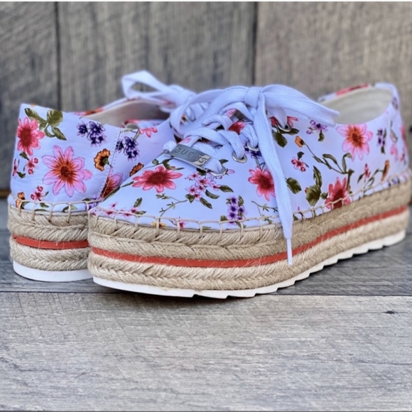 Guess Espardrille Vintage hemp wedge style sneakers - Picture 7 of 8